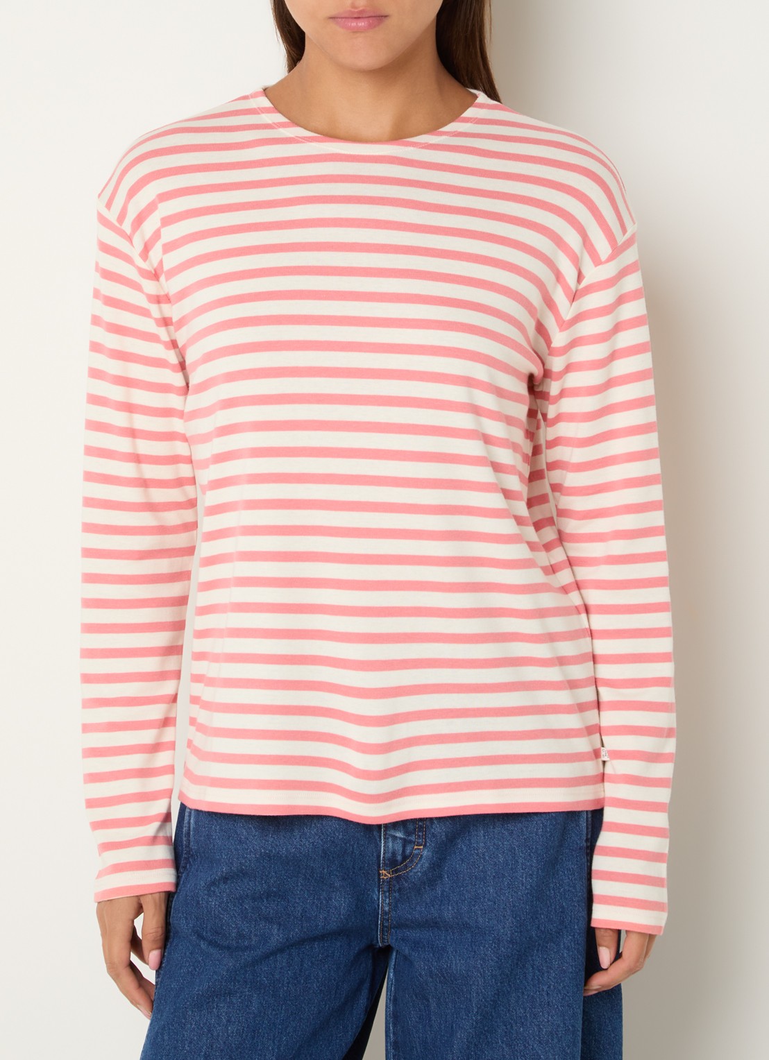 CLOSED Longsleeve met streepprint  - detail 4 lichtroze