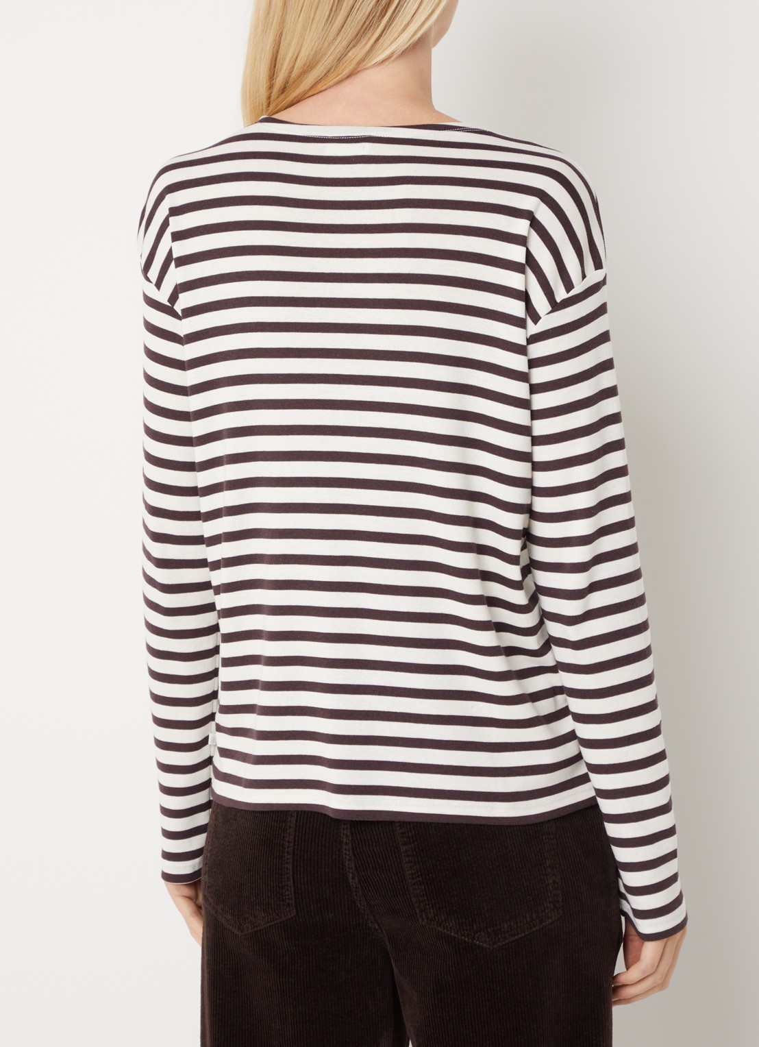CLOSED Longsleeve met streepprint  - achterkant cinder brown-918