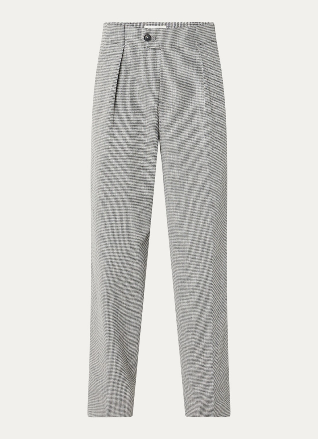 CLOSED Mawson high waist loose fit pantalon met pied-de-poule dessin - voorkant 3 lichtgrijs