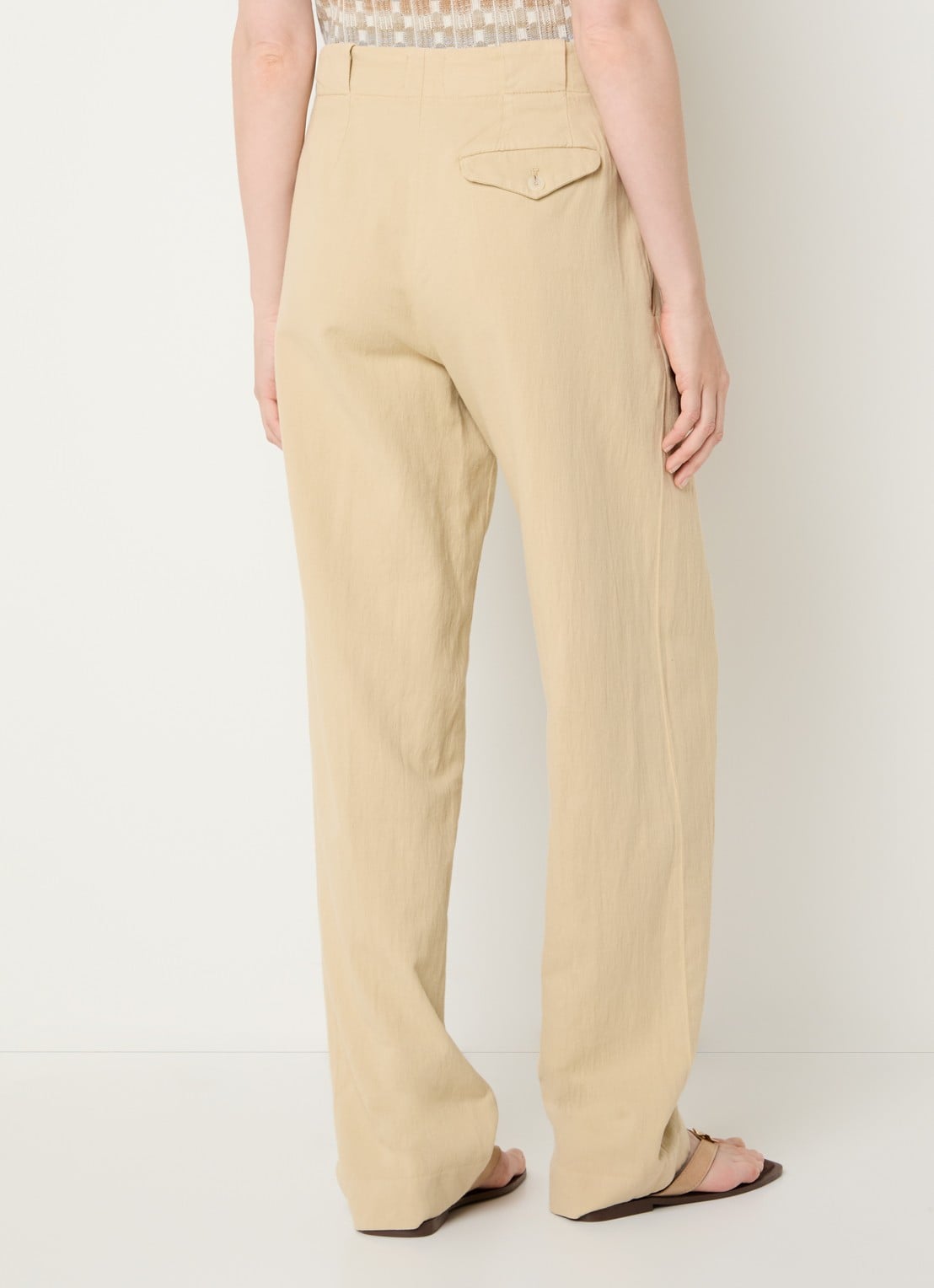 CLOSED Mawson high waist loose fit pantalon met steekzakken - achterkant 3 creme
