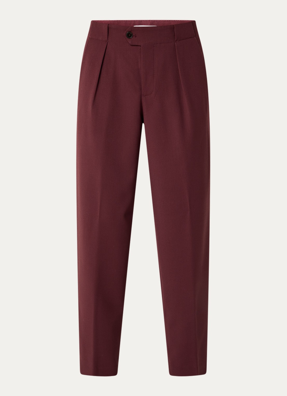CLOSED Mawson mid waist loose fit pantalon in scheerwolblend - voorkant 2 bordeauxrood