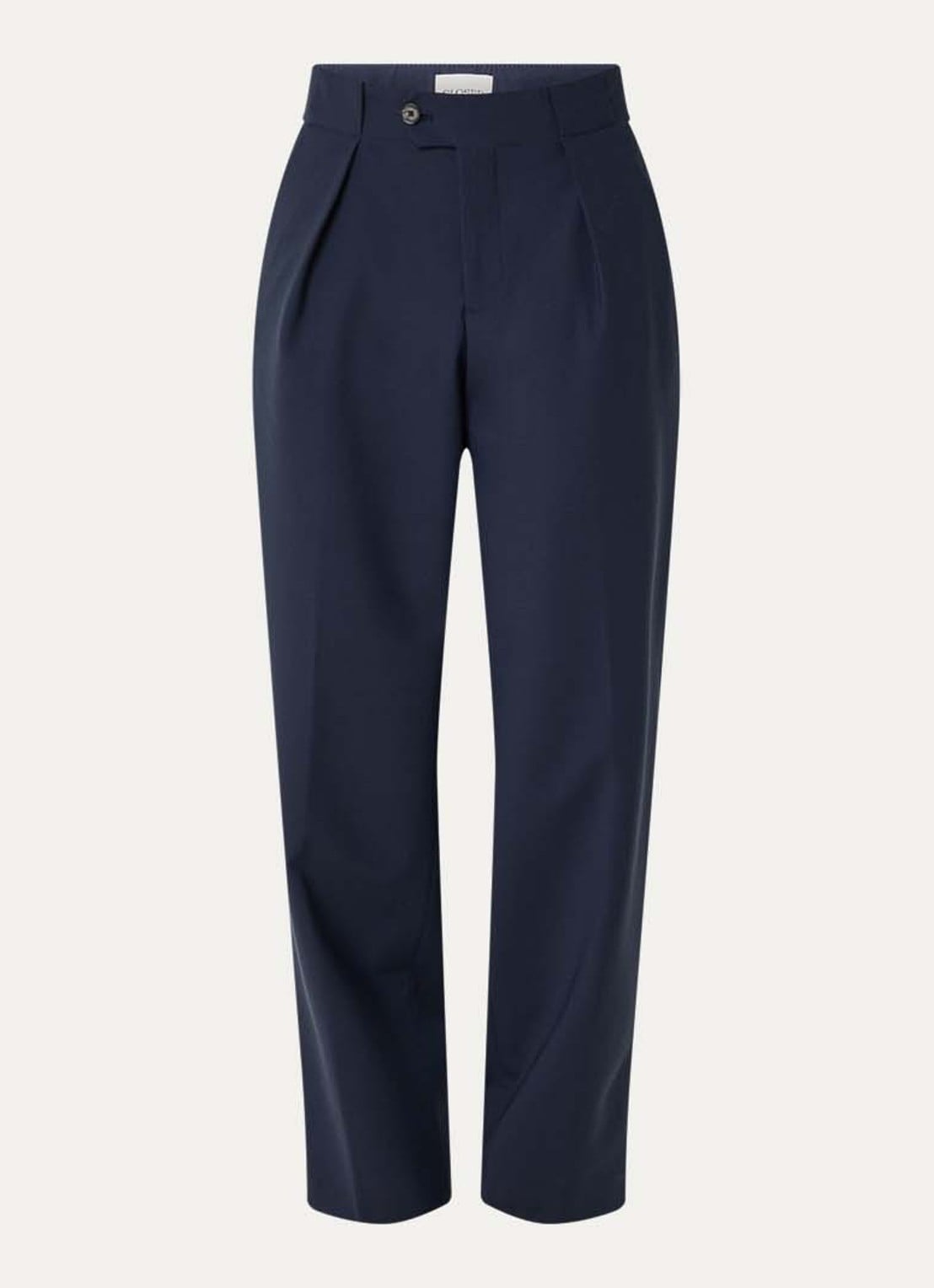 CLOSED Mawson mid waist tapered fit pantalon in wolblend - voorkant donkerblauw