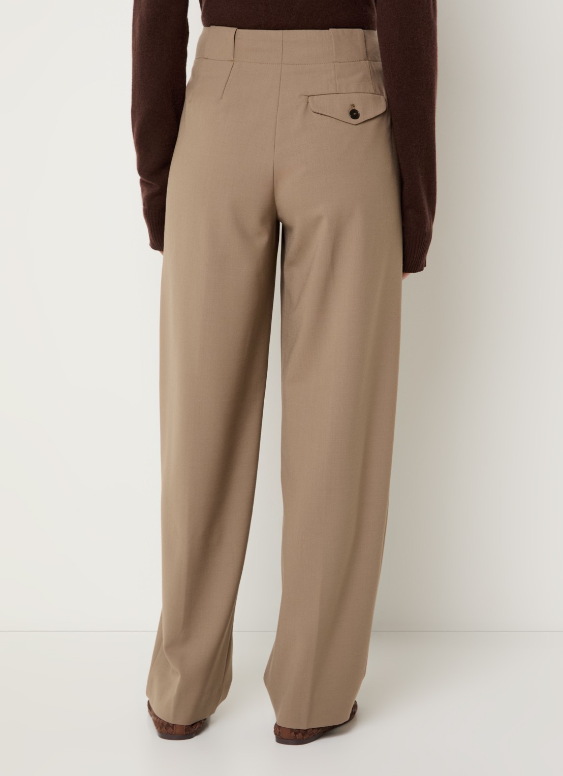 CLOSED Mawson mid waist tapered fit pantalon in wolblend - achterkant 4 beige