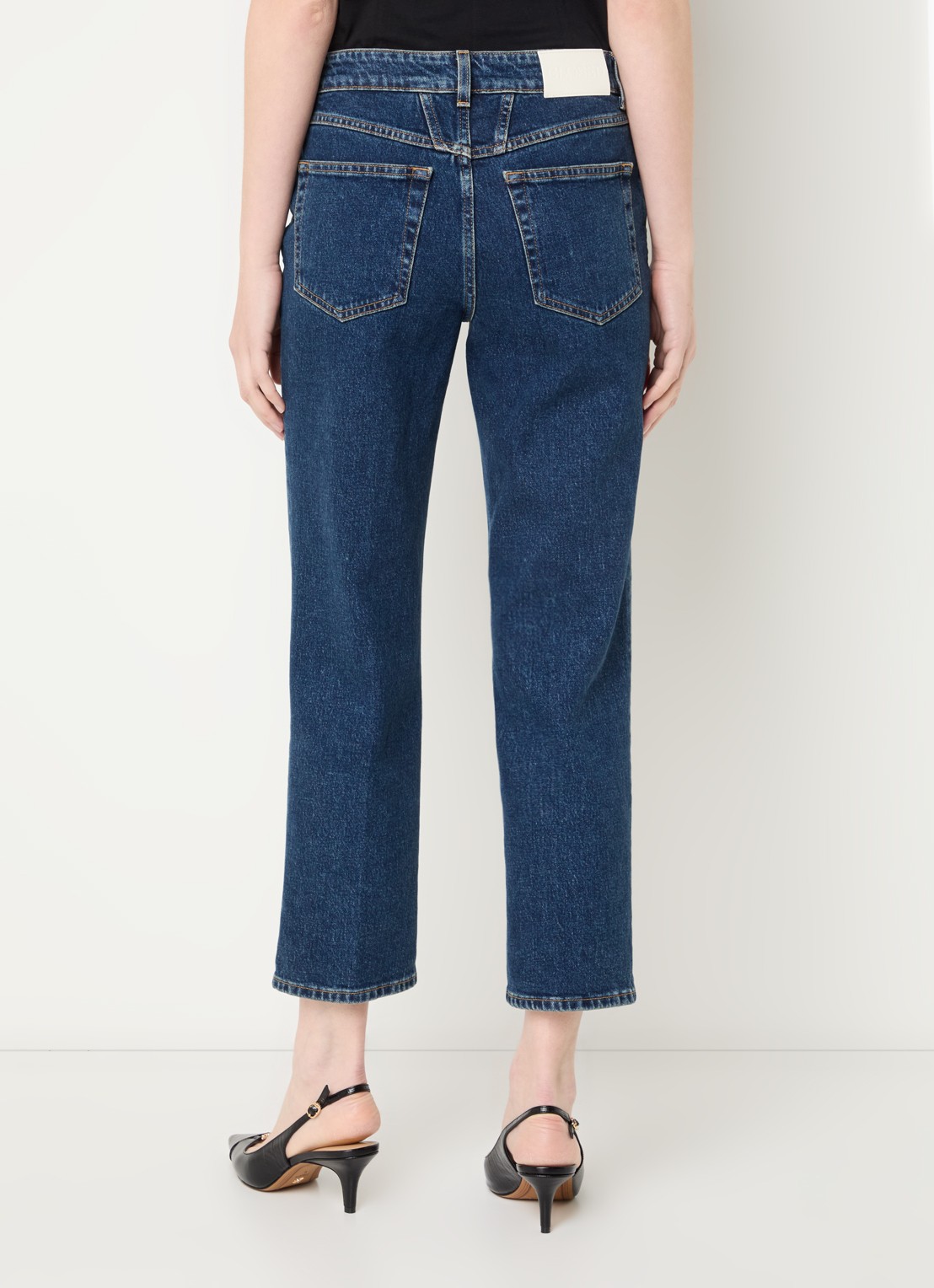 CLOSED Milo high waist cropped slim fit jeans met donkere wassing - achterkant indigo