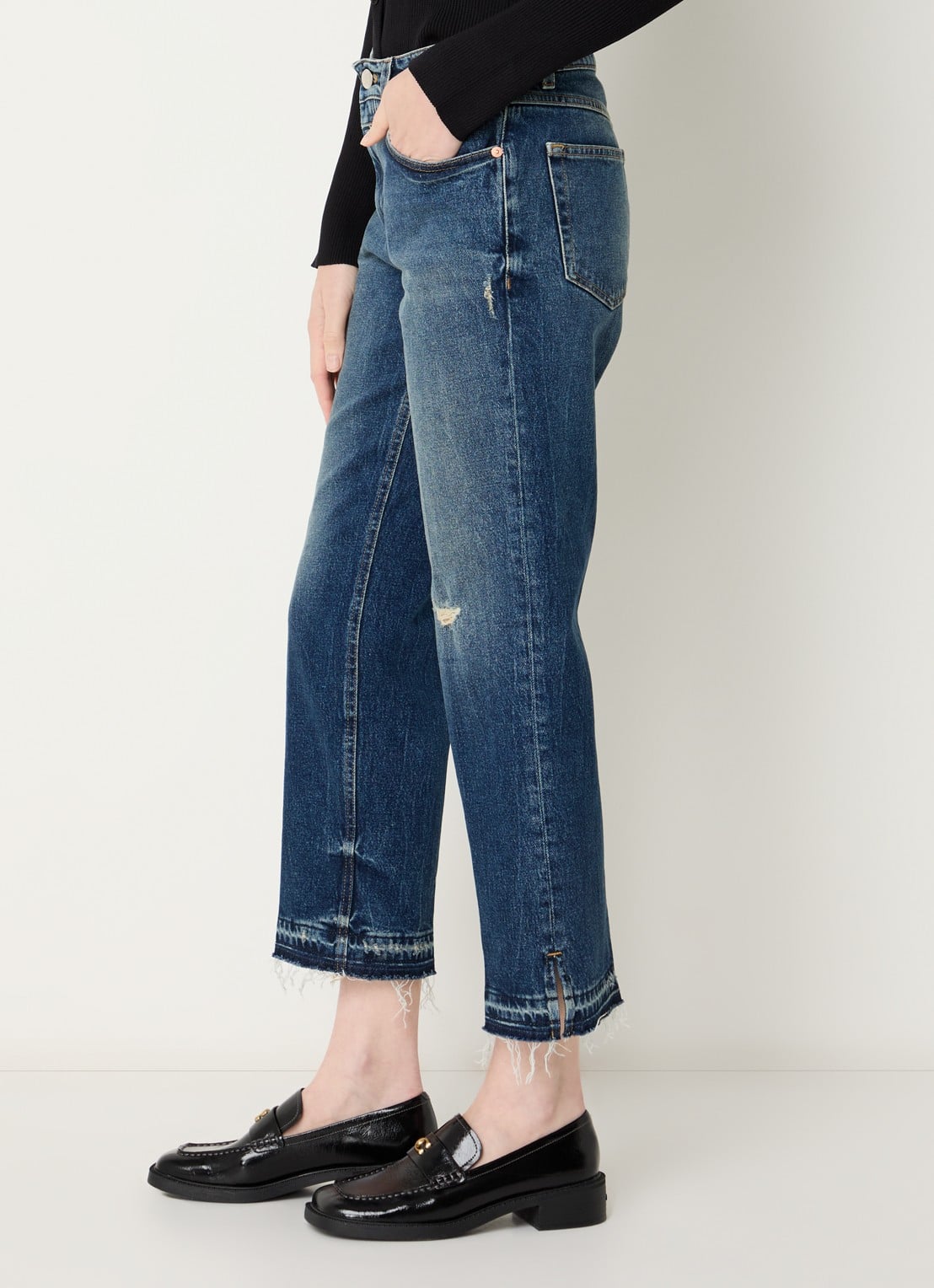 CLOSED Milo mid waist straight leg cropped jeans met medium wassing - detail 3 indigo