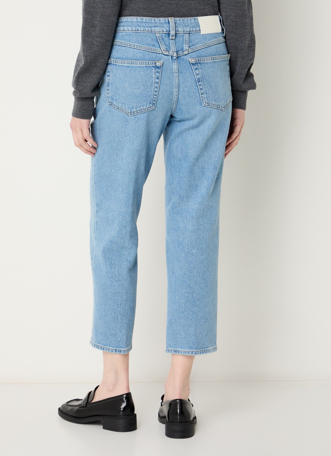 CLOSED Milo mid waist straight leg cropped jeans met medium wassing - achterkant 3 indigo