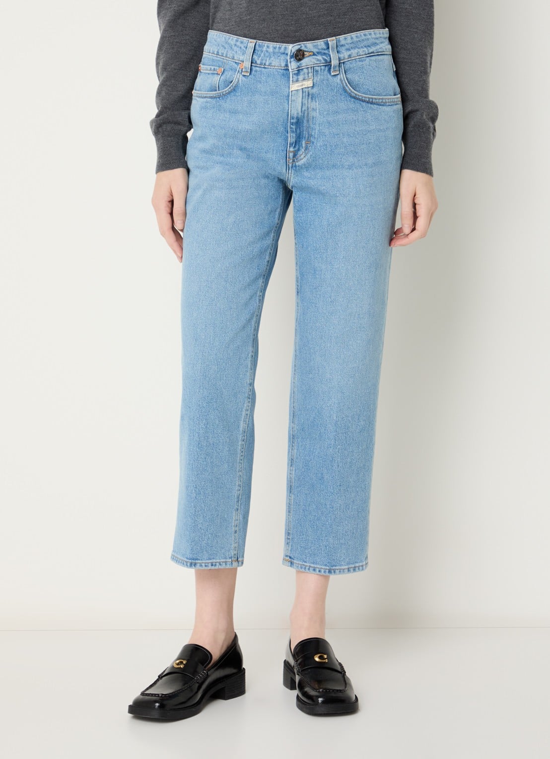 CLOSED Milo mid waist straight leg cropped jeans met medium wassing - detail 4 indigo