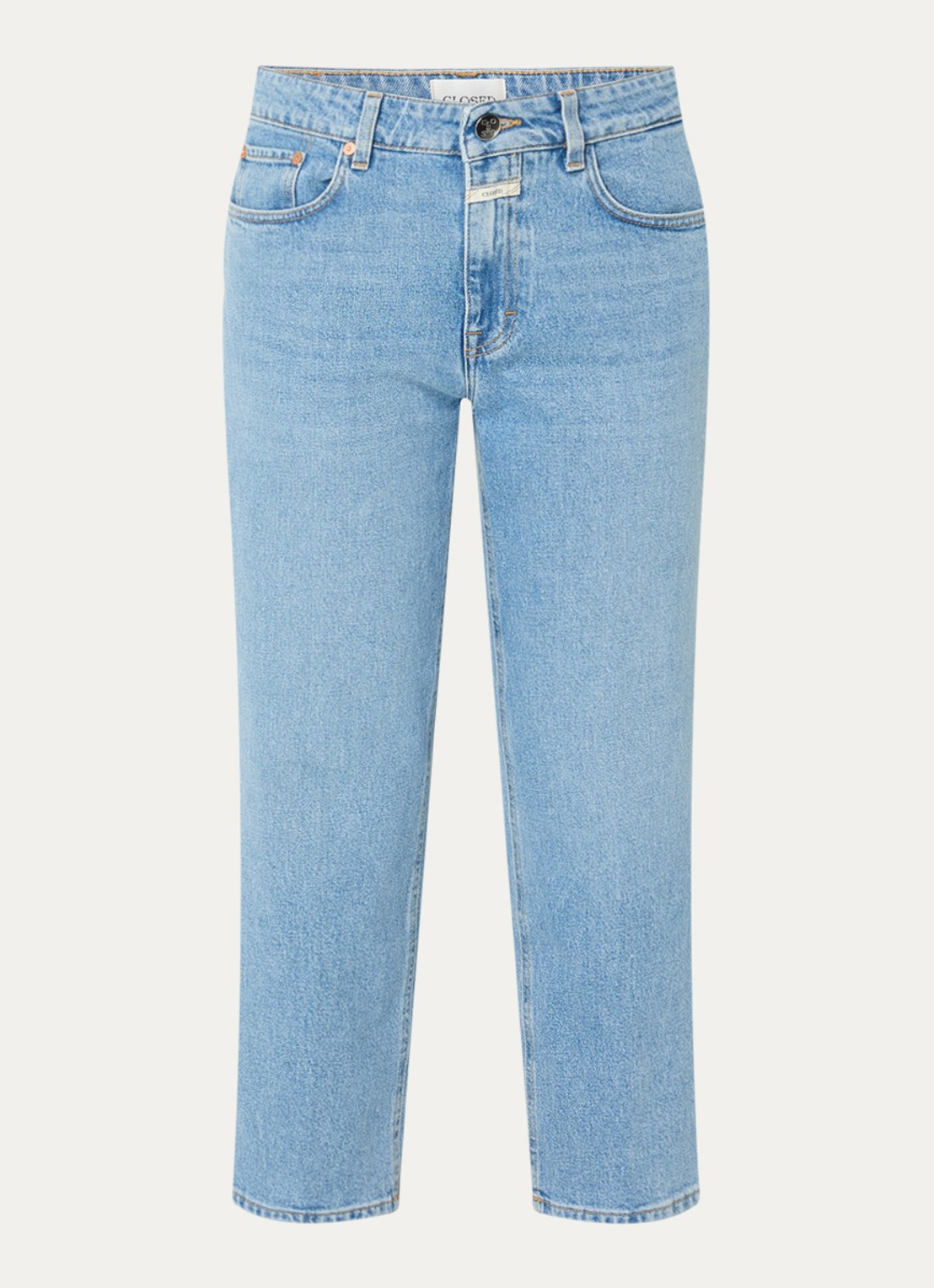 CLOSED Milo mid waist straight leg cropped jeans met medium wassing - voorkant indigo