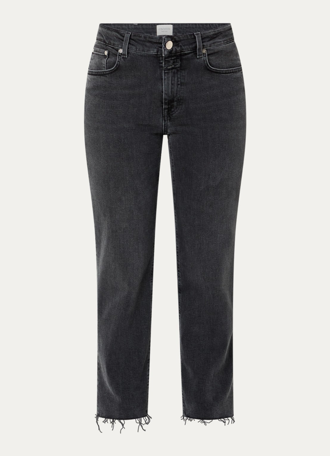 CLOSED Milo mid waist straight leg jeans met gekleurde wassing - voorkant 4 donkergrijs