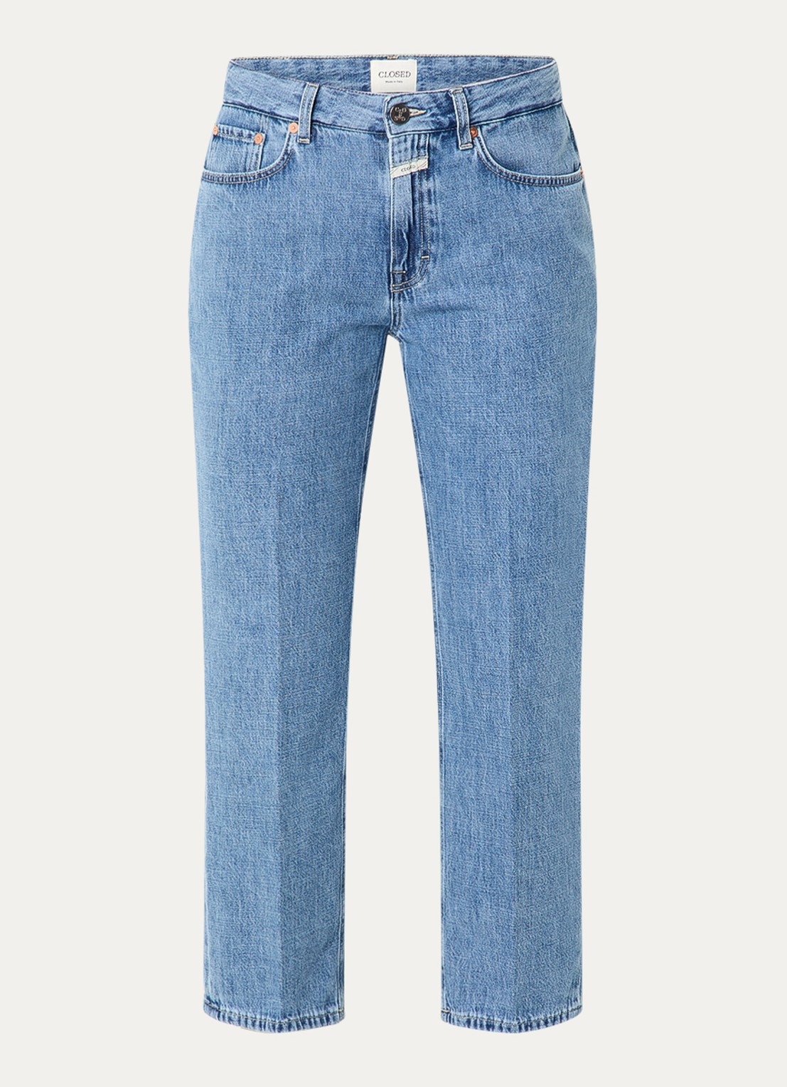 CLOSED Milo mid waist tapered fit jeans met lichte wassing - voorkant indigo