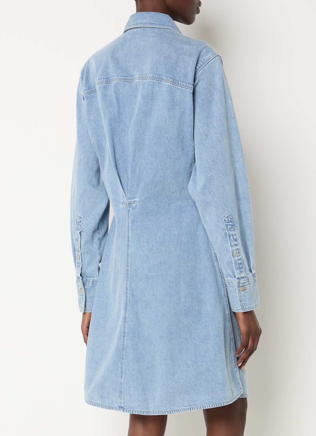 CLOSED Mini blousejurk van chambray - achterkant indigo