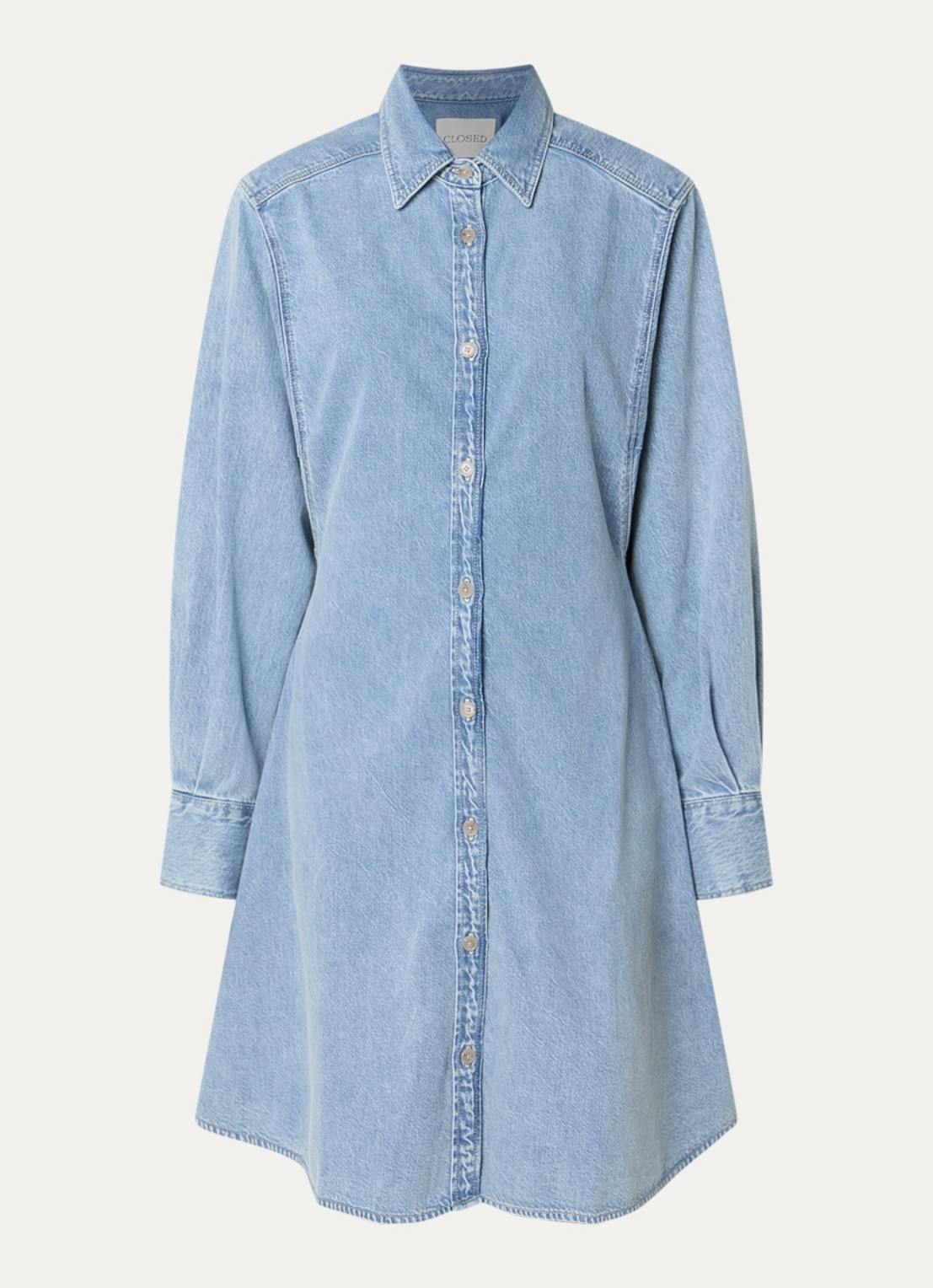 CLOSED Mini blousejurk van chambray - voorkant 3 indigo