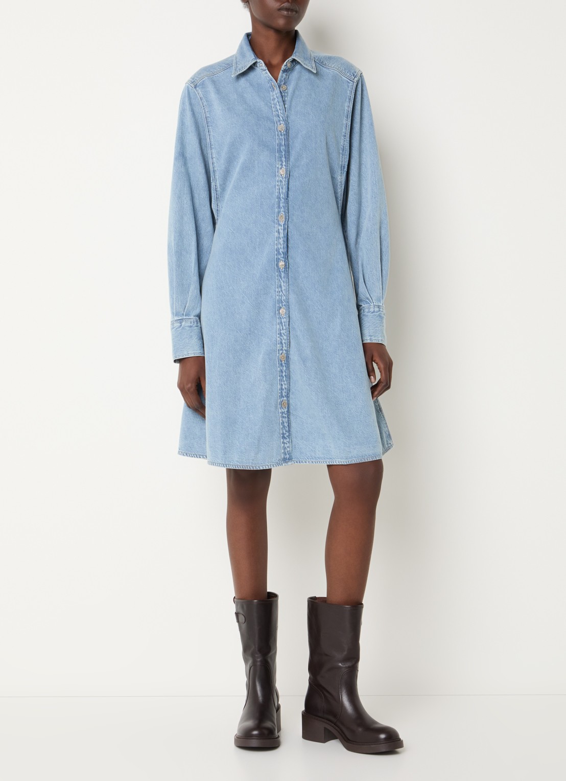 CLOSED Mini blousejurk van chambray - voorkant 4 indigo