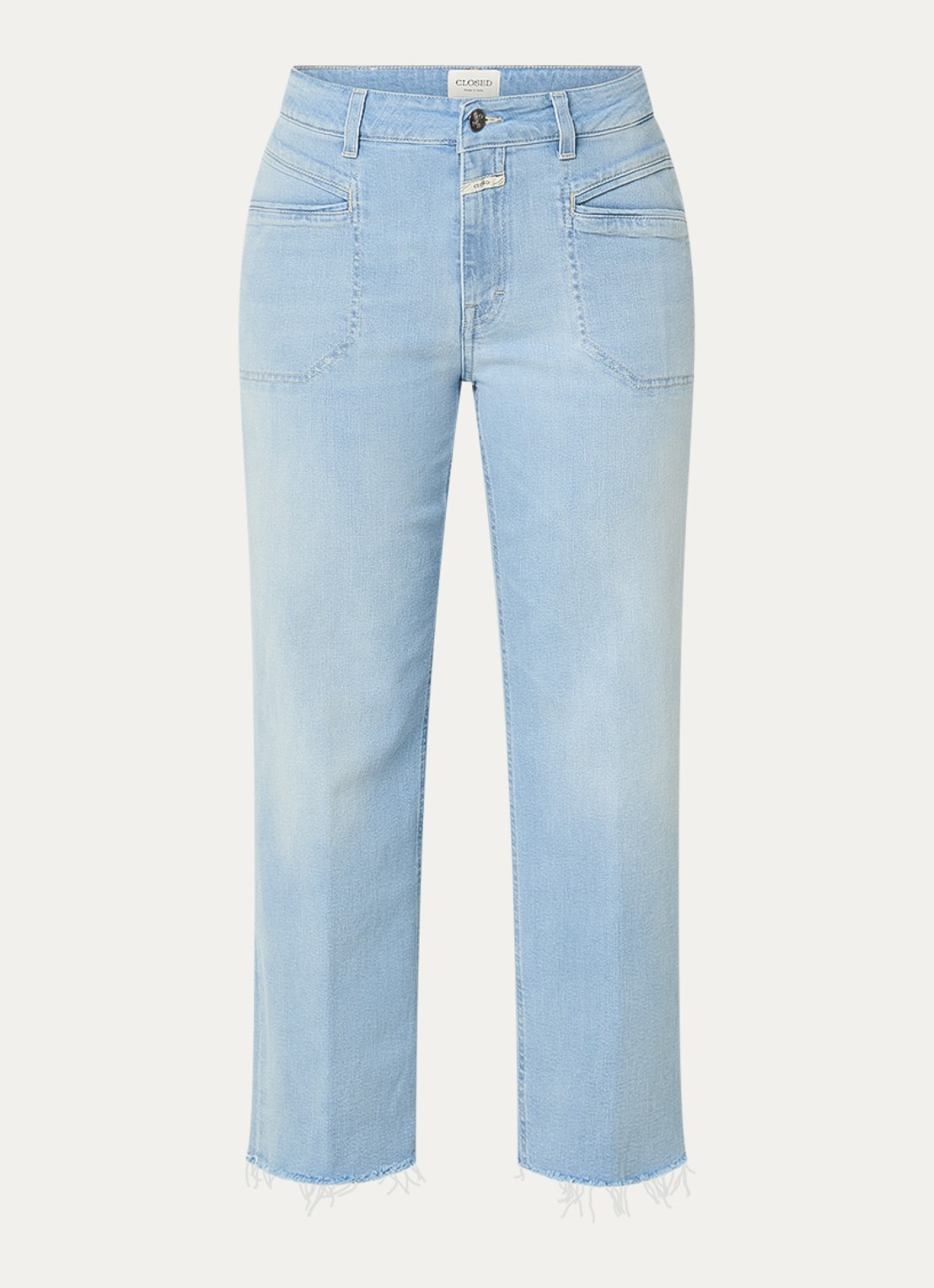 CLOSED Mira-x mid waist straight leg cropped jeans met lichte wassing - voorkant 2 indigo