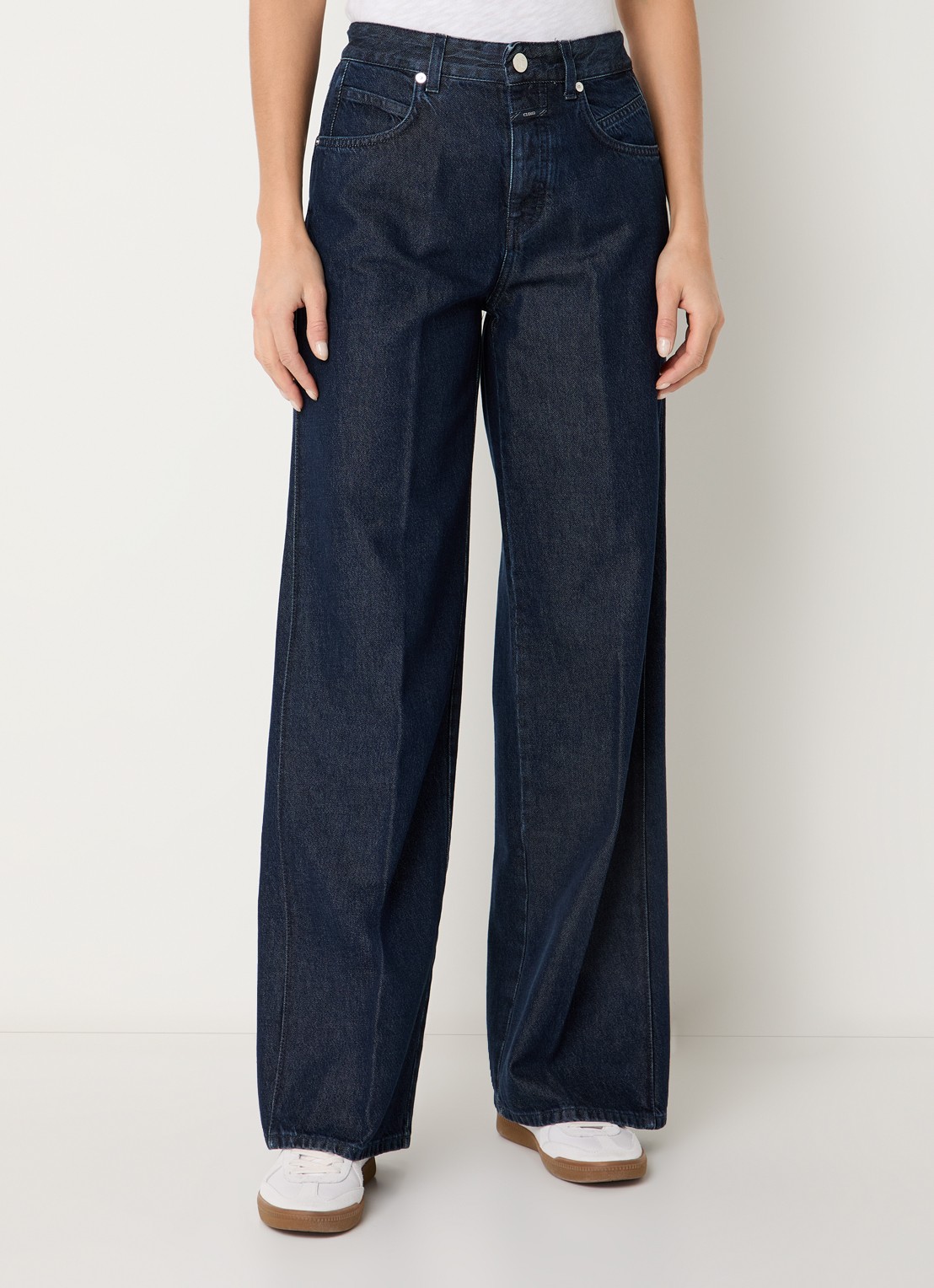 CLOSED Nikka high waist straight leg jeans  met persplooi - detail 2 indigo