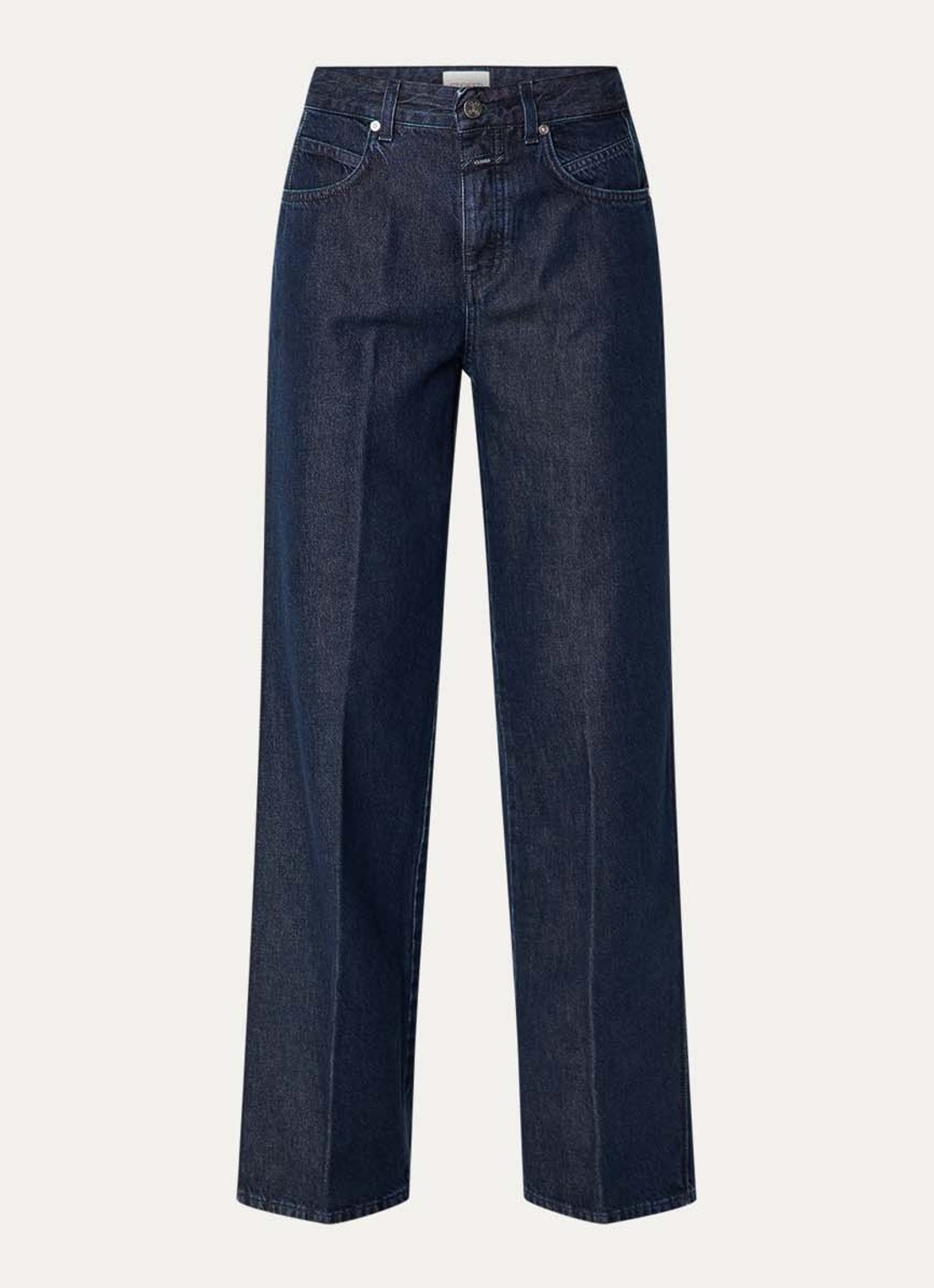 CLOSED Nikka high waist straight leg jeans  met persplooi - voorkant 4 indigo