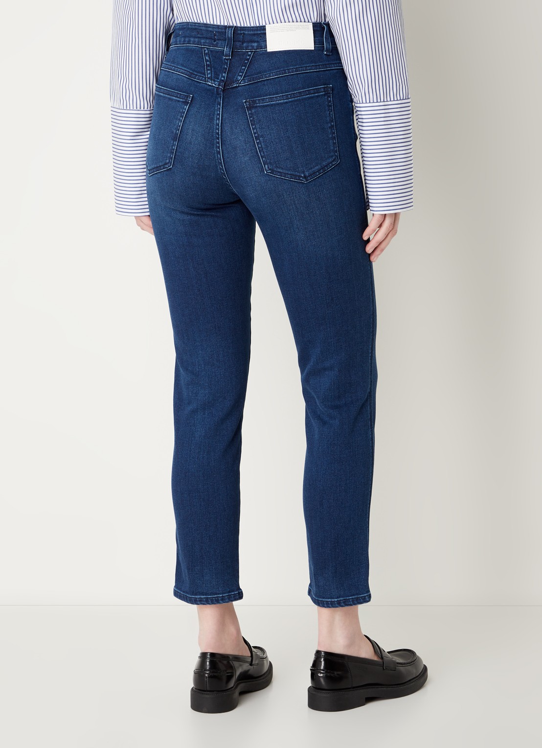 CLOSED Pedal Pusher high waist slim fit cropped jeans met stretch  - achterkant indigo