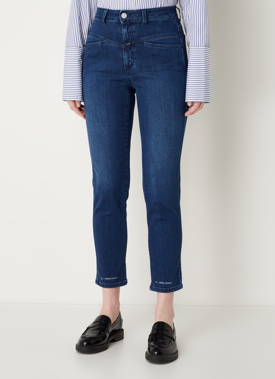 CLOSED Pedal Pusher high waist slim fit cropped jeans met stretch  - detail 4 indigo