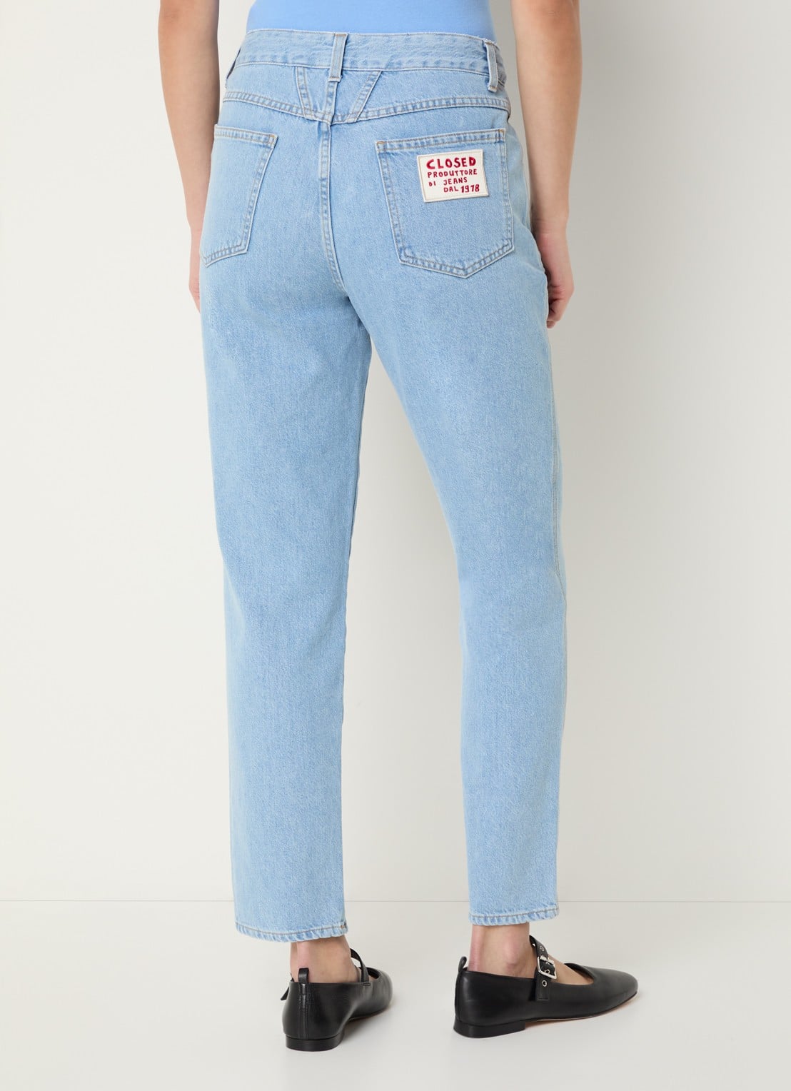 CLOSED Pedal Pusher high waist straight leg jeans met lichte wassing - achterkant 4 indigo