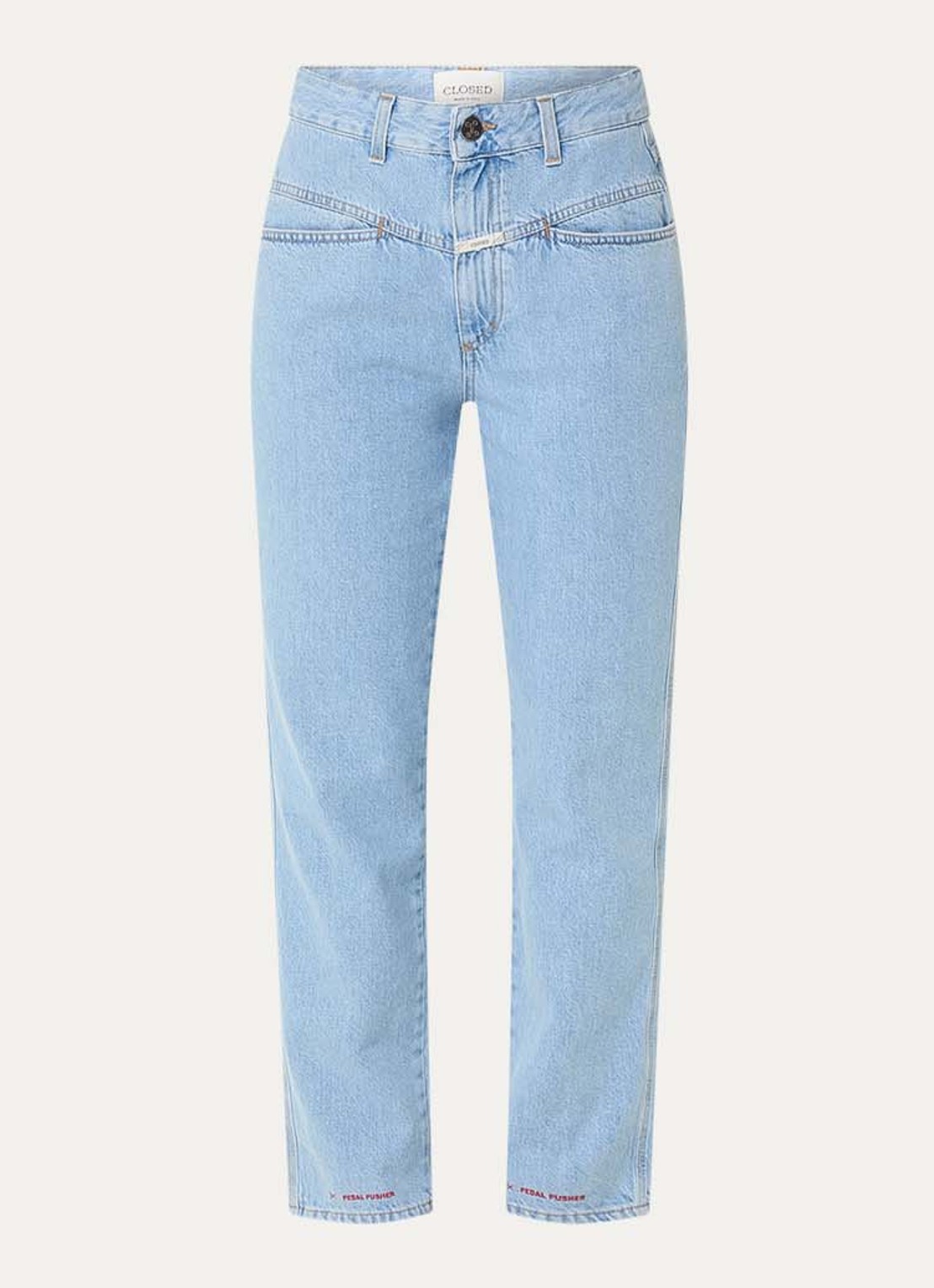 CLOSED Pedal Pusher high waist straight leg jeans met lichte wassing - voorkant indigo
