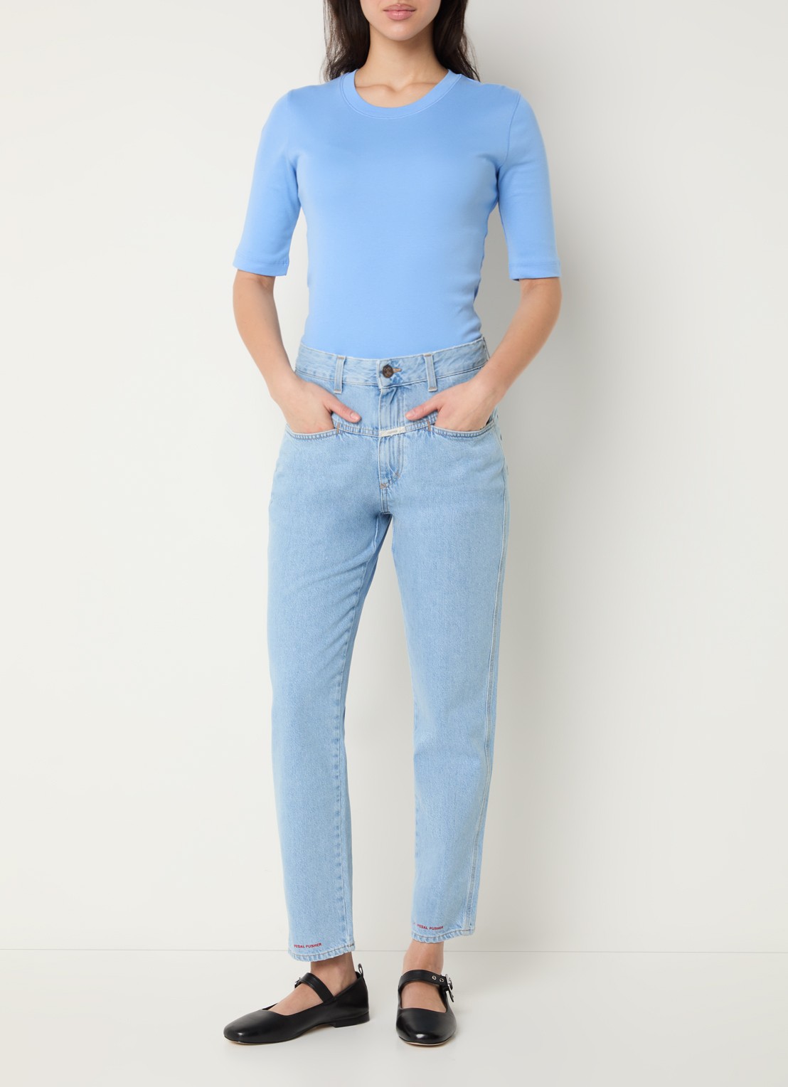 CLOSED Pedal Pusher high waist straight leg jeans met lichte wassing - voorkant 2 indigo
