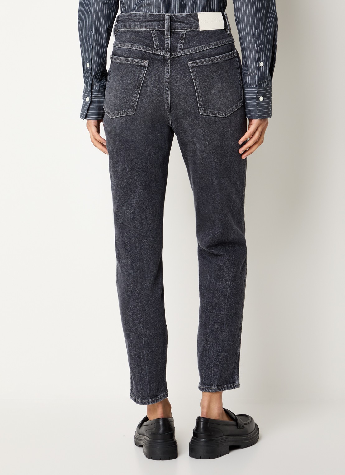 CLOSED Pedal Pusher slim fit jeans met gekleurde wassing - achterkant 2 antraciet