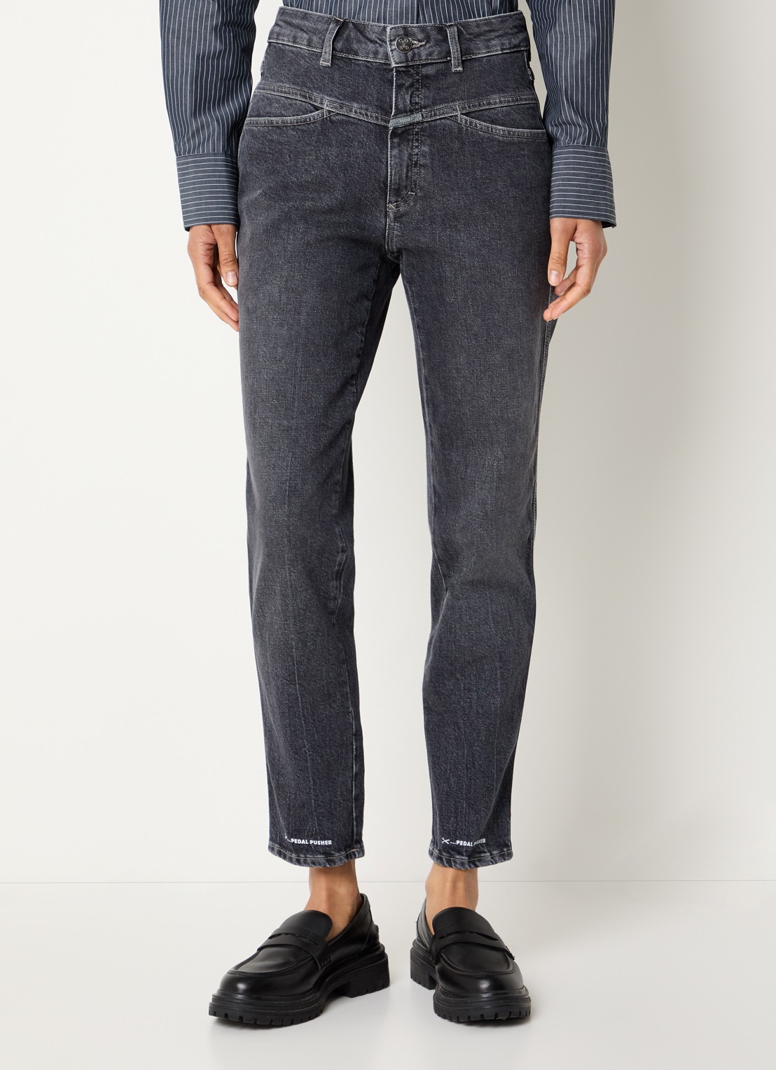CLOSED Pedal Pusher slim fit jeans met gekleurde wassing - detail antraciet