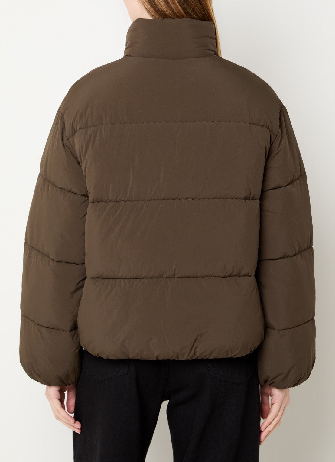 CLOSED Puffer jack met steekzakken en logo - achterkant 4 lichtbruin