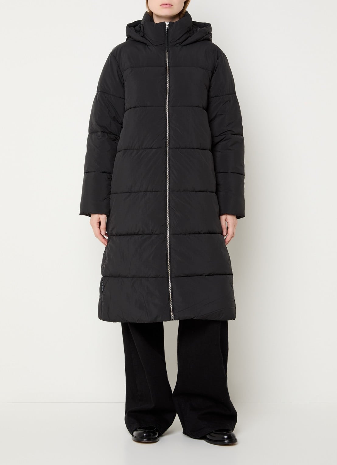 CLOSED Puffer jas met capuchon en ritszakken - detail 4 zwart