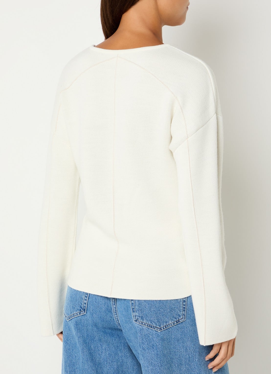CLOSED Pullover van wol met trompetmouw - achterkant gebroken wit