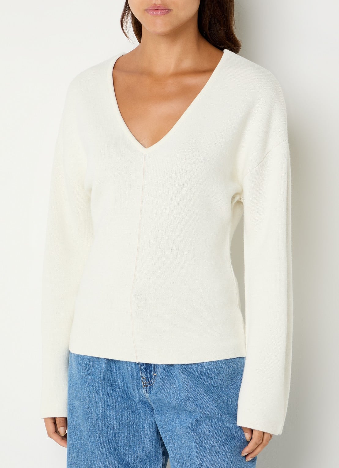 CLOSED Pullover van wol met trompetmouw - detail 4 gebroken wit