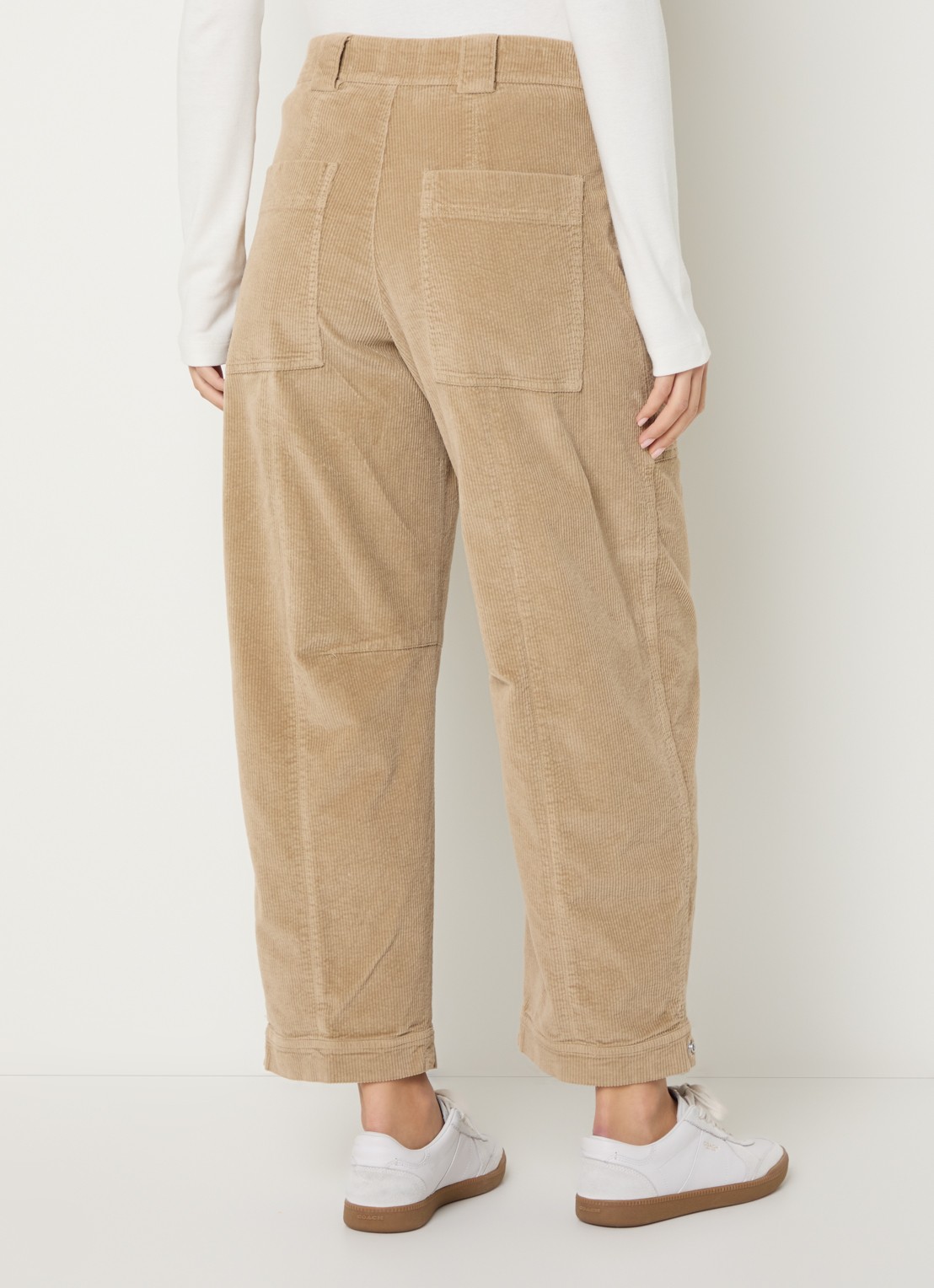 CLOSED Rhannon mid waist wide fit broek met steekzakken - achterkant beige