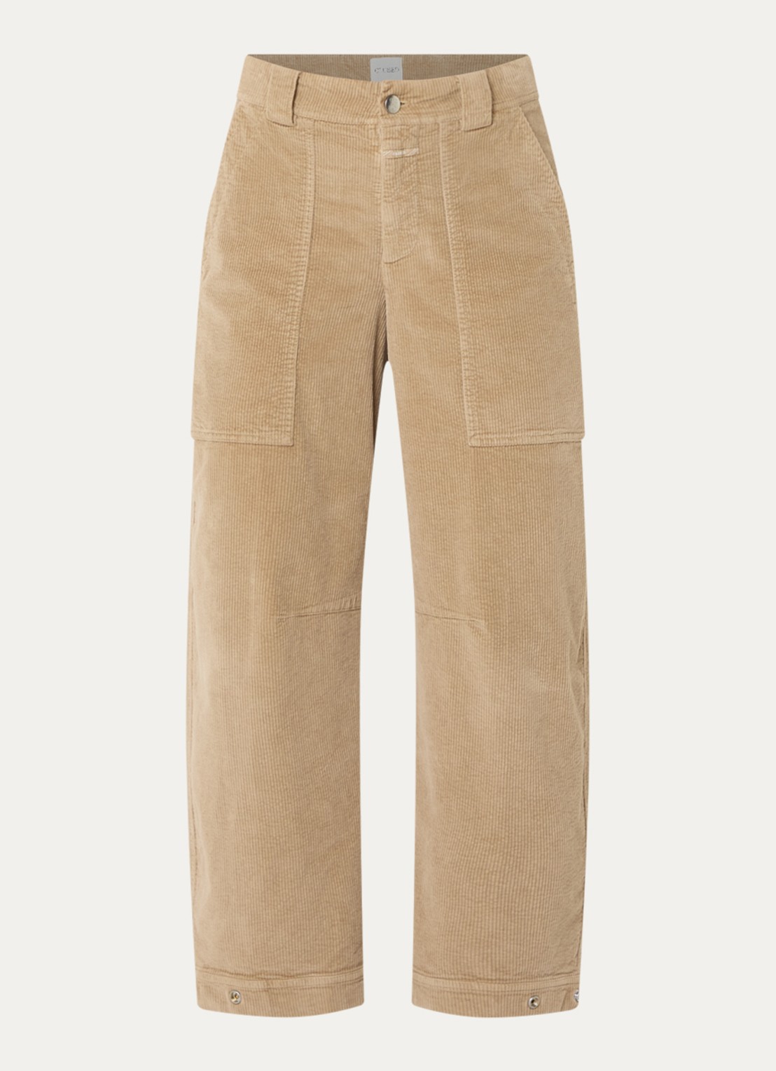CLOSED Rhannon mid waist wide fit broek met steekzakken - voorkant 3 beige