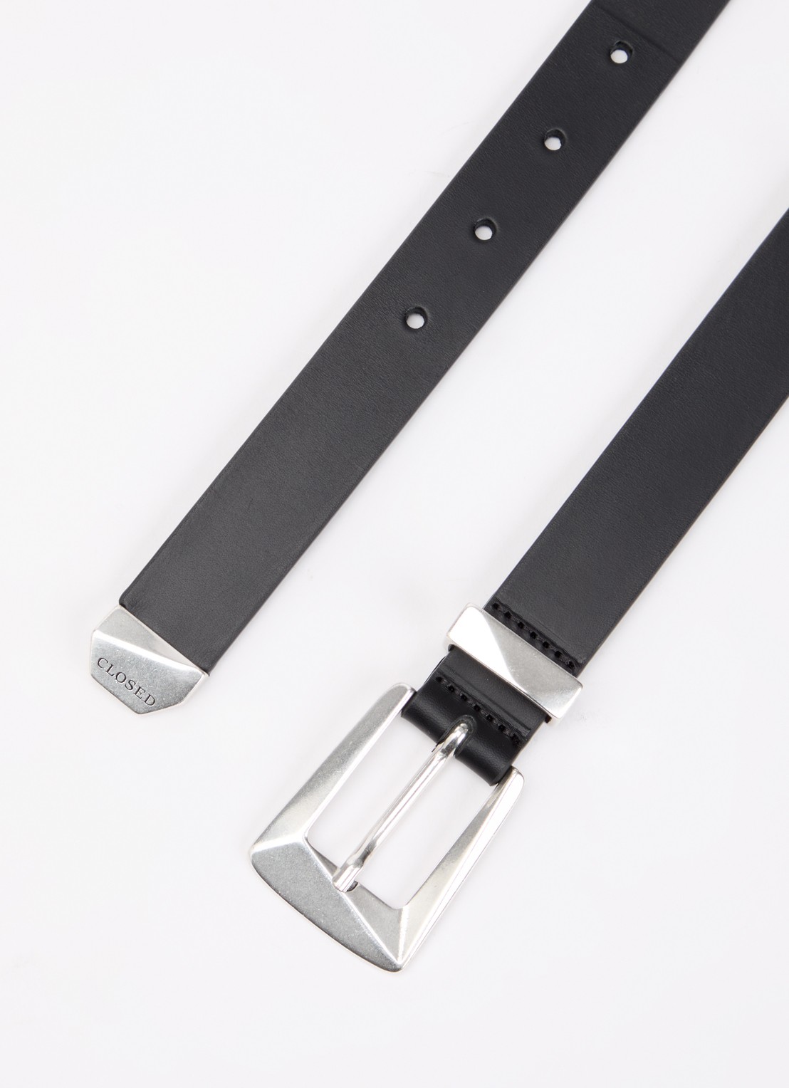 CLOSED Riem van leer - detail zwart