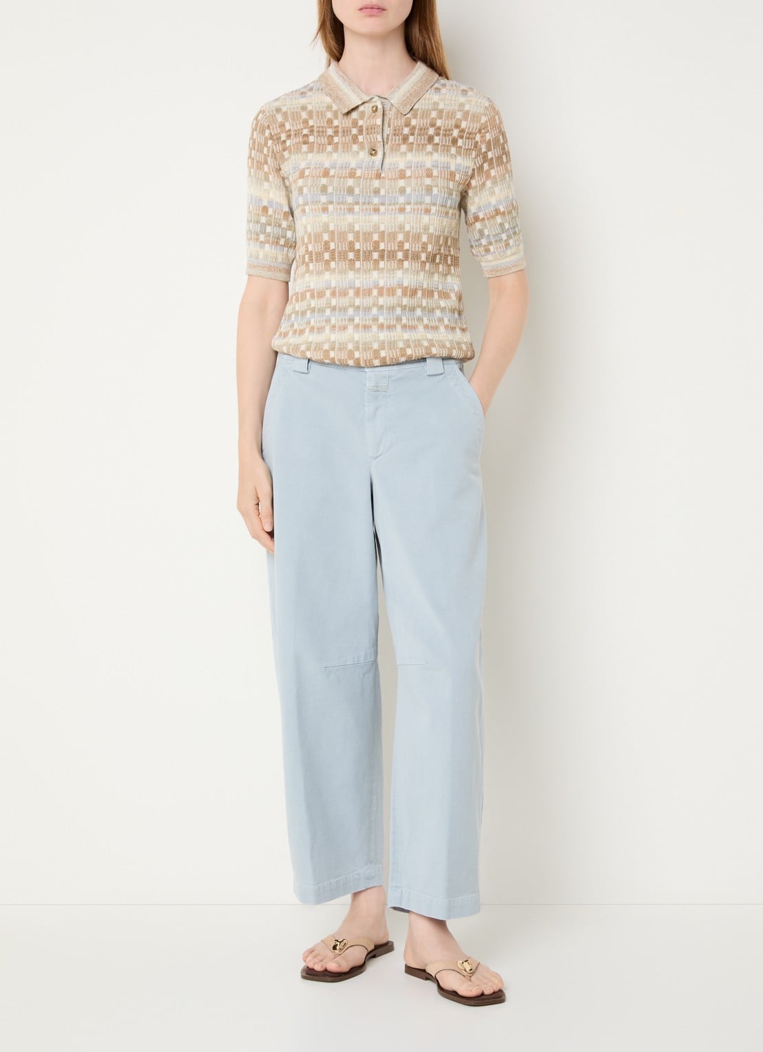 CLOSED Romi high waist straight leg jeans met lichte wassing - voorkant 4 lichtblauw