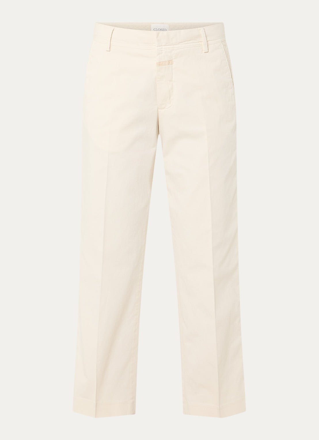 CLOSED Serandon high waist straight fit cropped chino met steekzakken - voorkant 2 gebroken wit