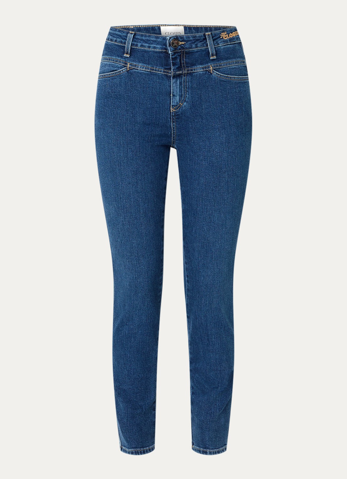 CLOSED Skinny Pusher mid waist skinny jeans met medium wassing - voorkant 2 indigo