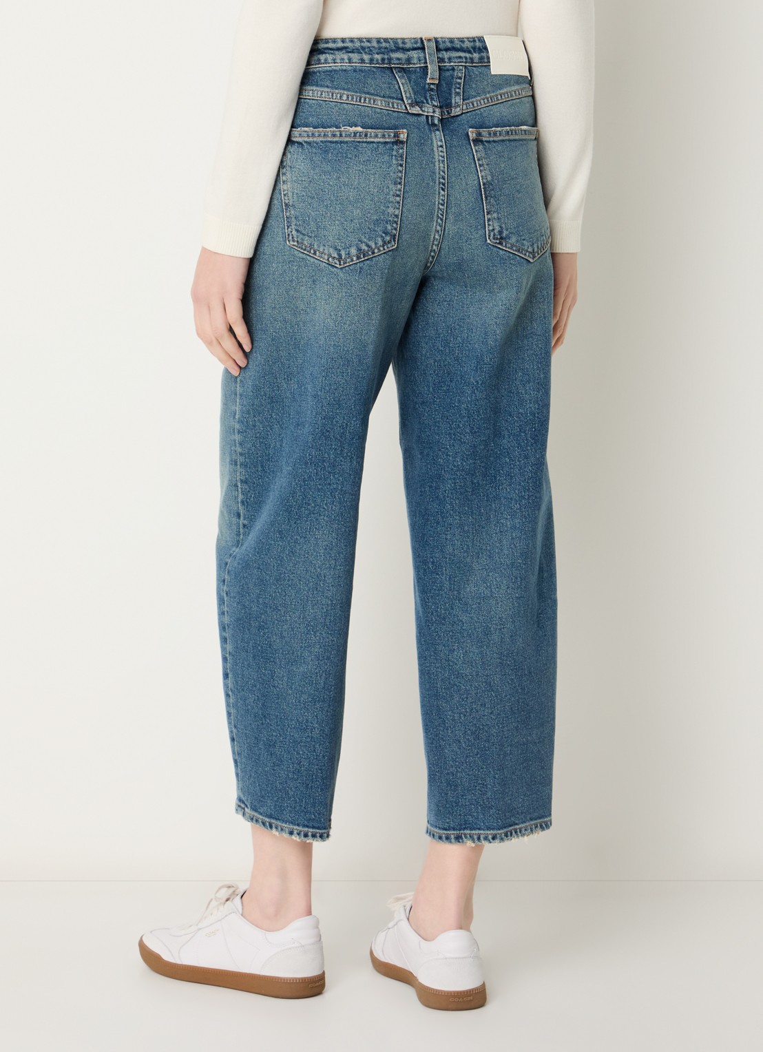 CLOSED Stover-X high waist cropped straight leg jeans met medium wassing - achterkant 2 indigo