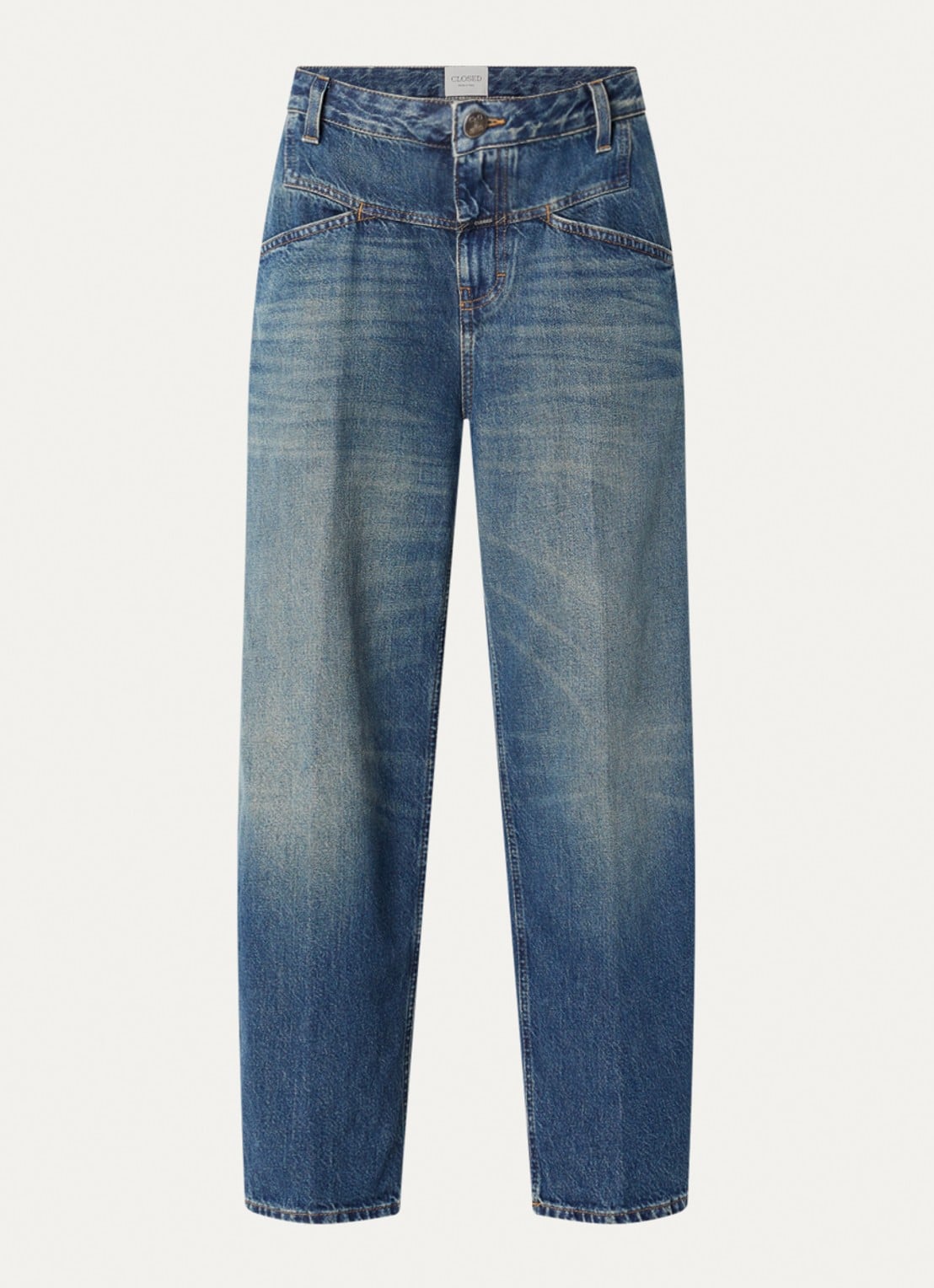 CLOSED Stover-x high waist wide fit jeans met medium wassing - voorkant indigo
