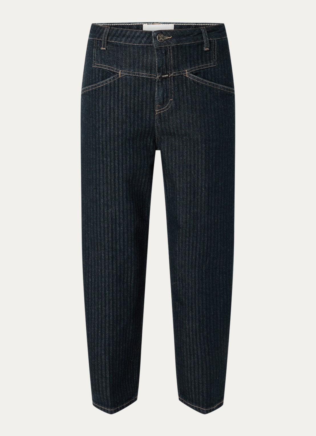 CLOSED Stover-X mid waist loose fit cropped jeans met donkere wassing - voorkant 3 indigo