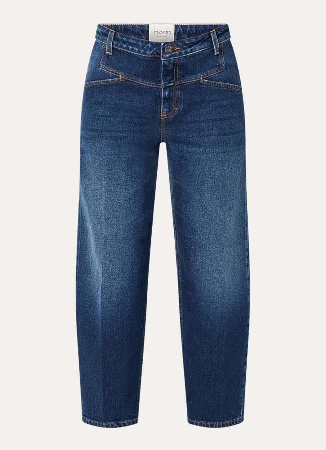 CLOSED Stover-X mid waist straight leg cropped jeans met donkere wassing - voorkant 3 indigo