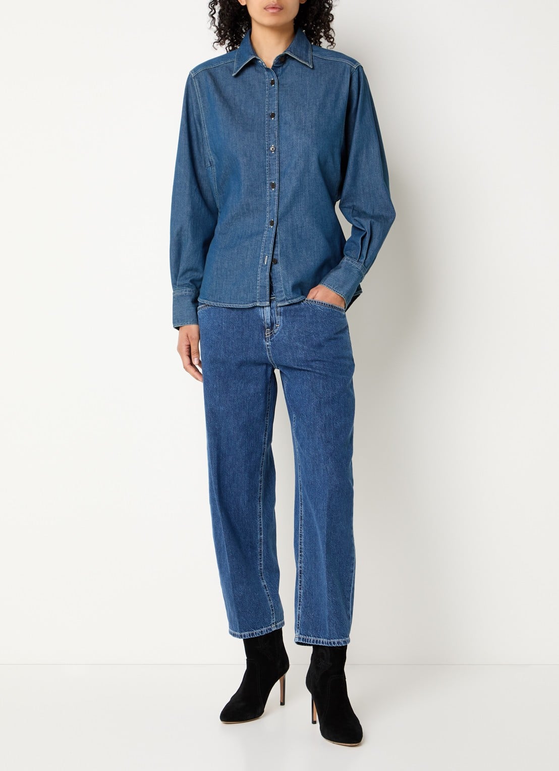 CLOSED Stover-X straight leg jeans met donkere wassing - voorkant 3 indigo