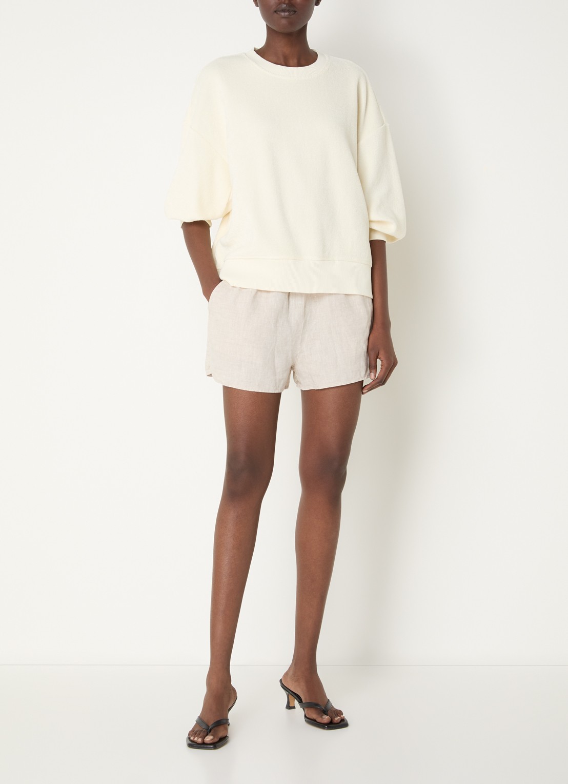CLOSED Sweater van badstof - voorkant 2 gebroken wit
