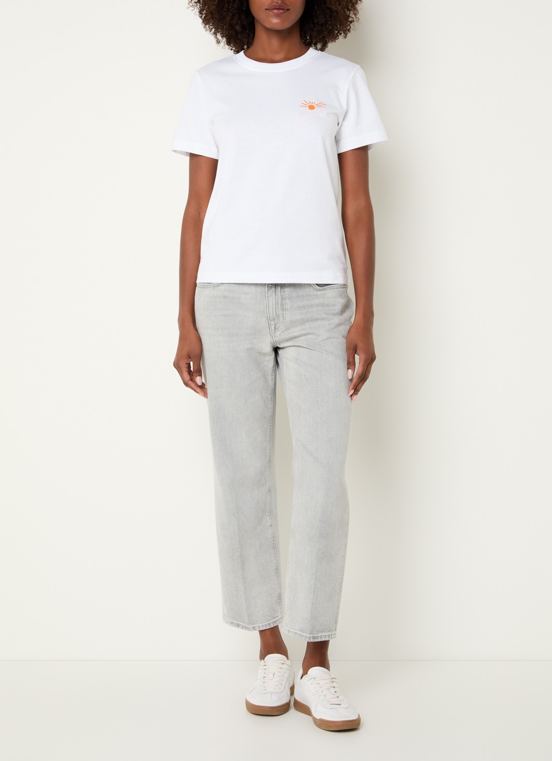 CLOSED T-shirt met logoborduring  - voorkant 2 wit