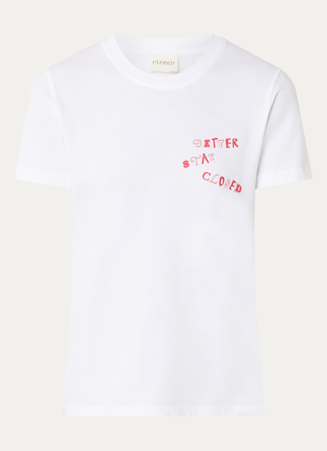 CLOSED T-shirt met logoprint - voorkant 3 wit