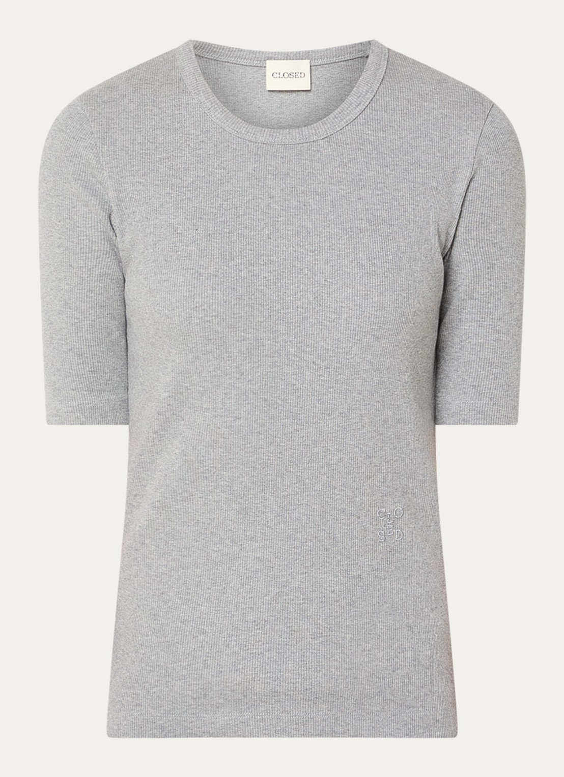 CLOSED T-shirt met ronde hals - voorkant 2 grijs