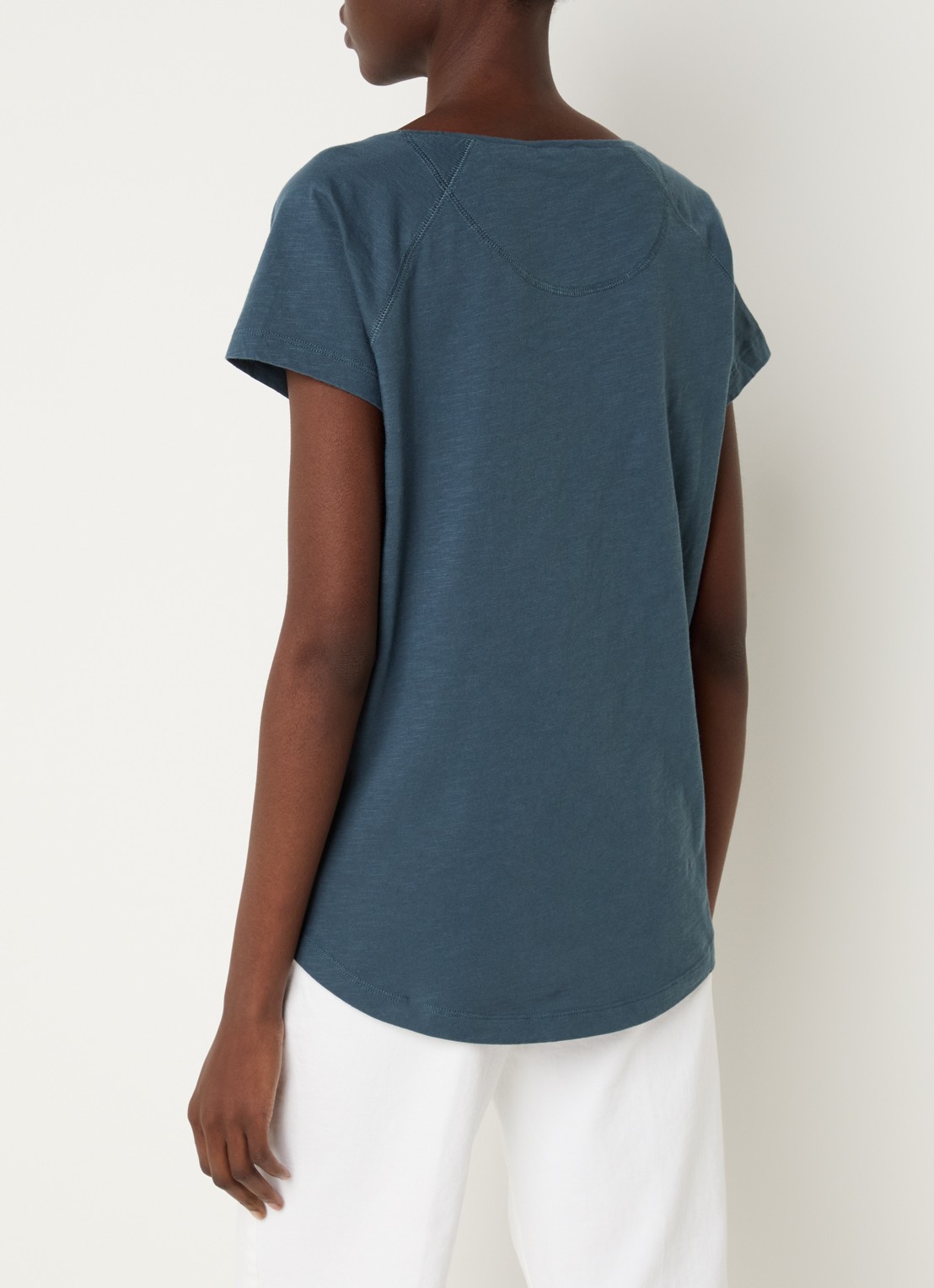 CLOSED T-shirt met stretch - achterkant 2 petrol