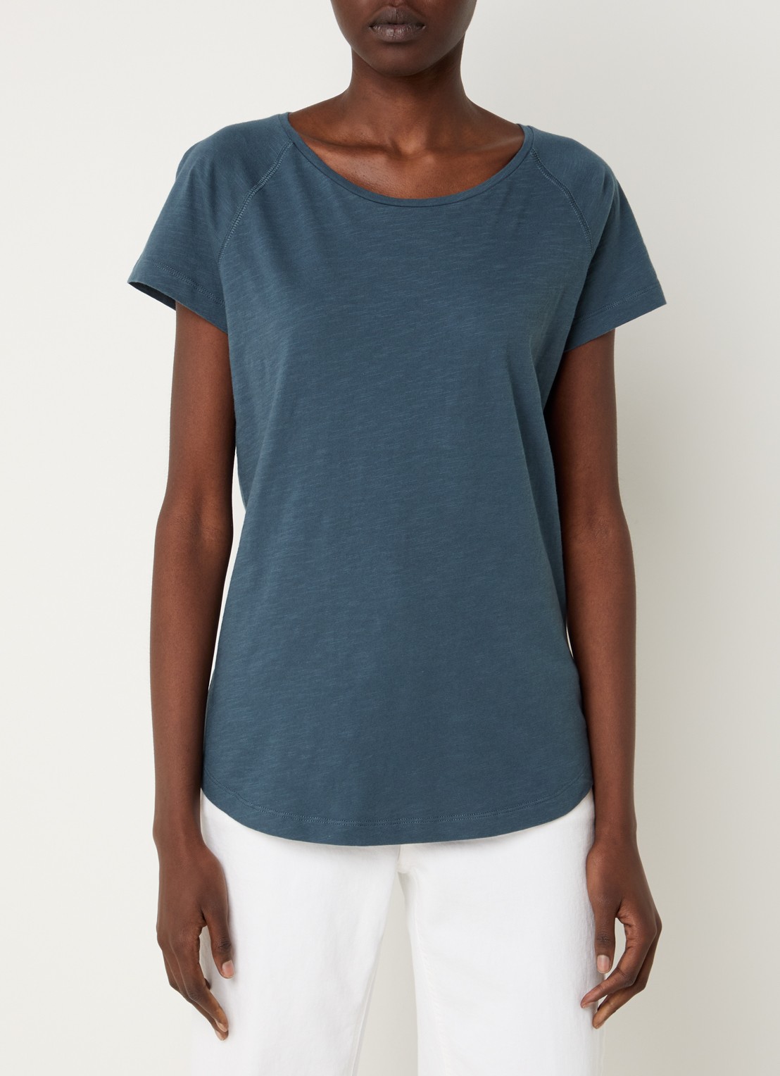 CLOSED T-shirt met stretch - detail petrol