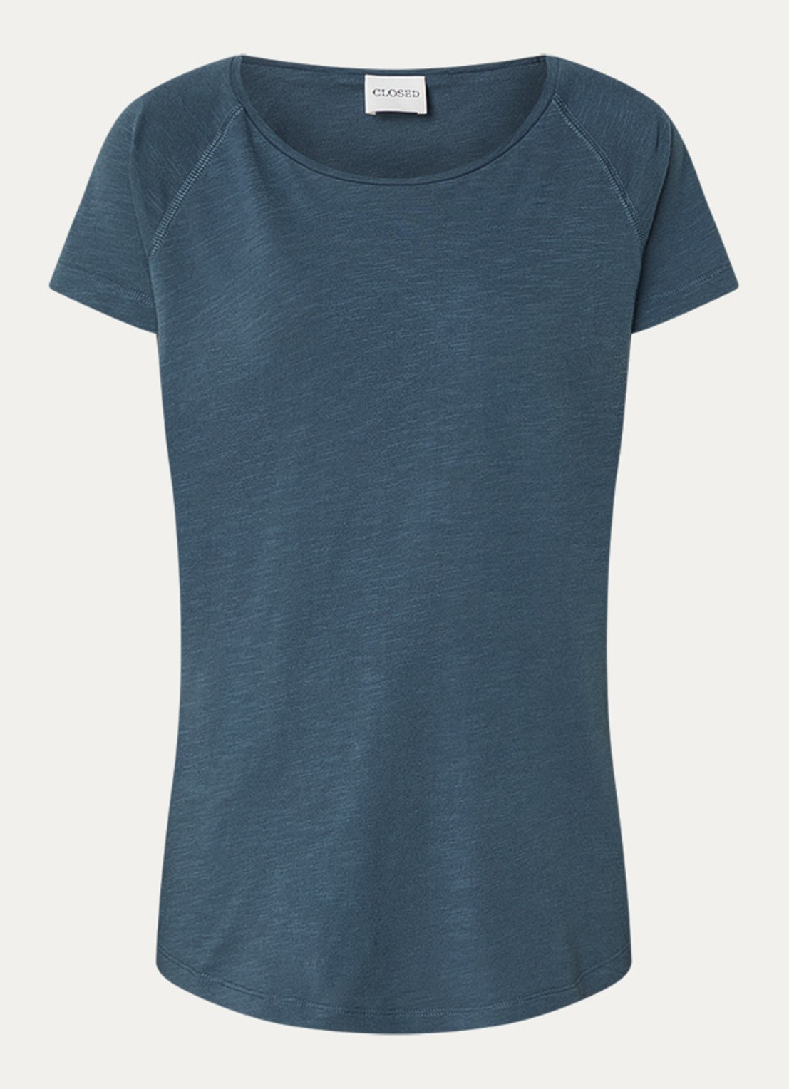 CLOSED T-shirt met stretch - voorkant 3 petrol