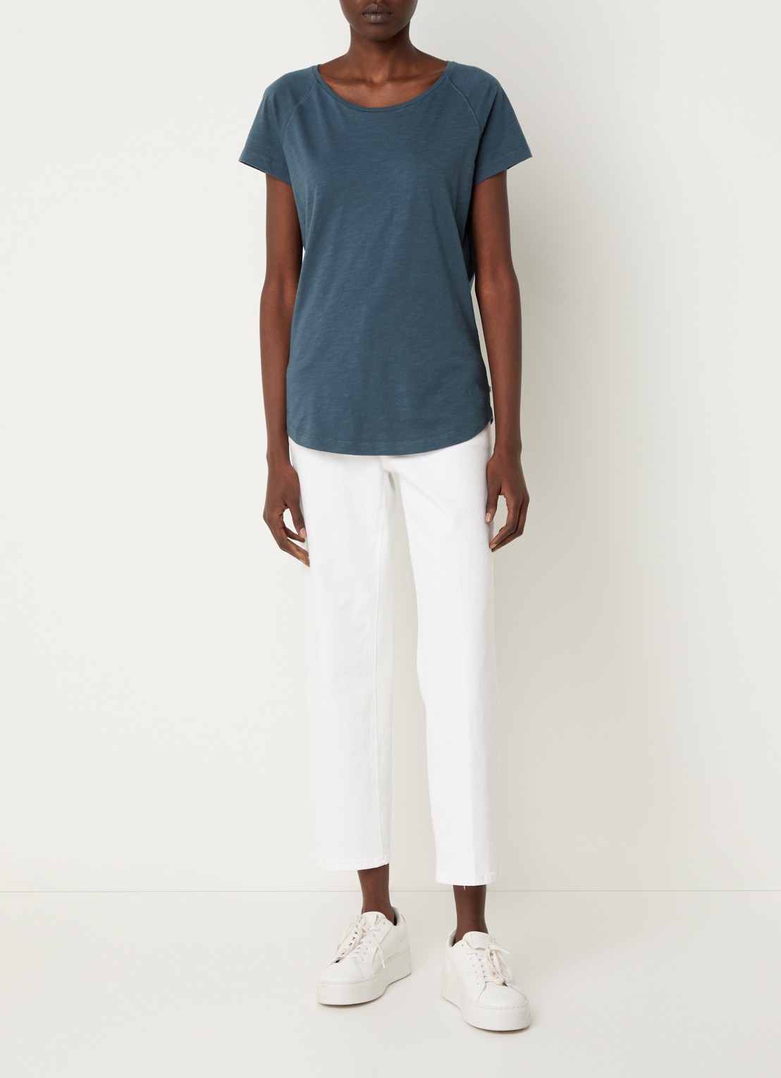 CLOSED T-shirt met stretch - voorkant 4 petrol